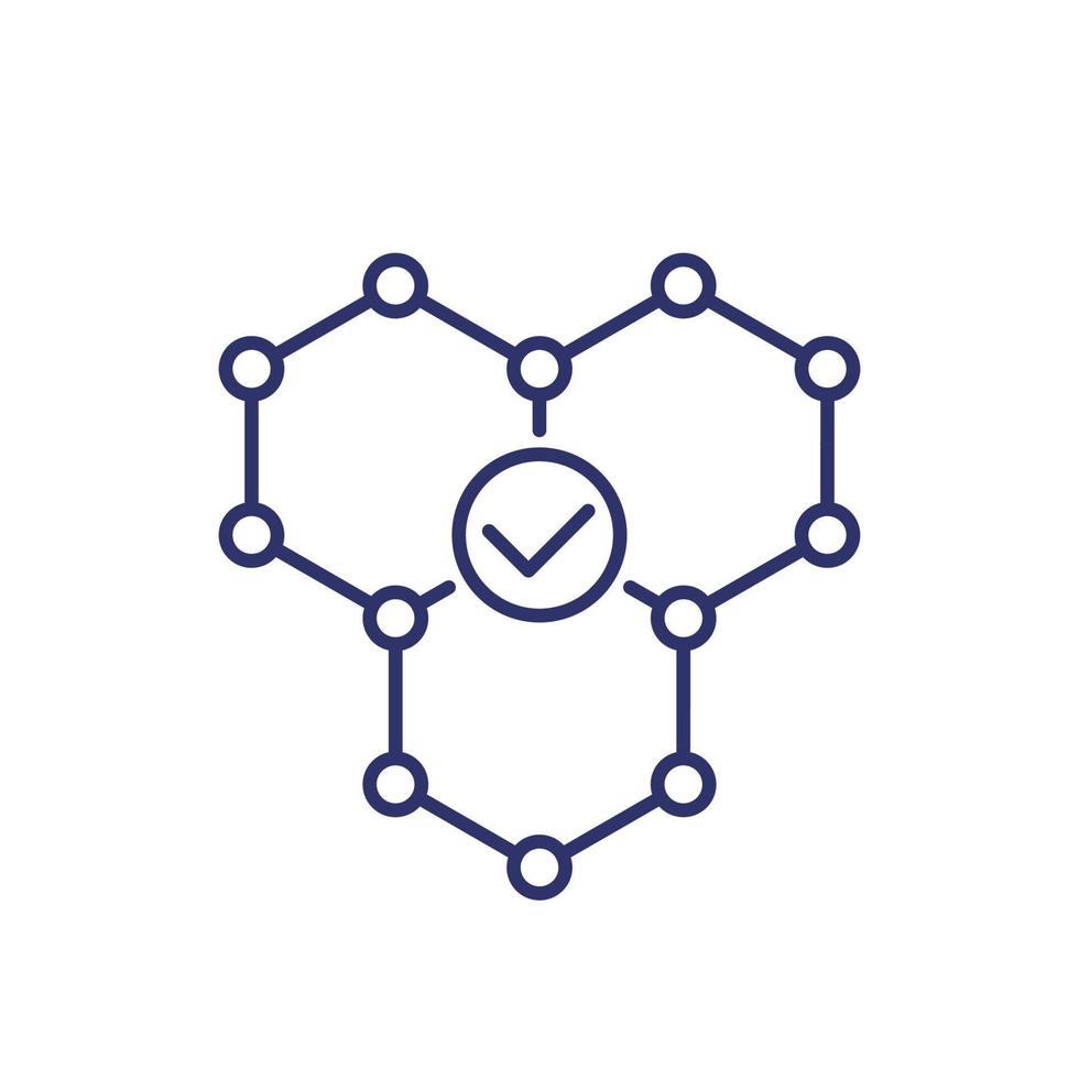 polymer line icon with a molecule vector