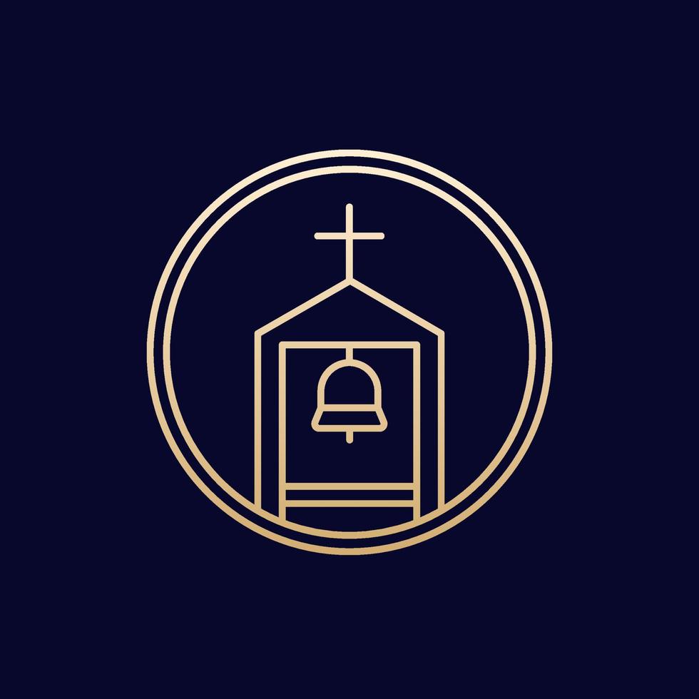 belfry line icon on dark vector