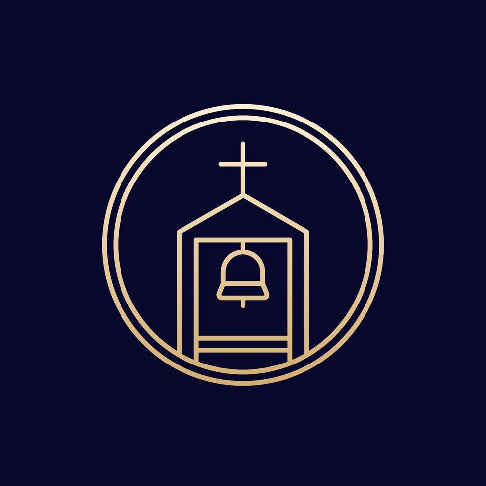 belfry line icon on dark vector