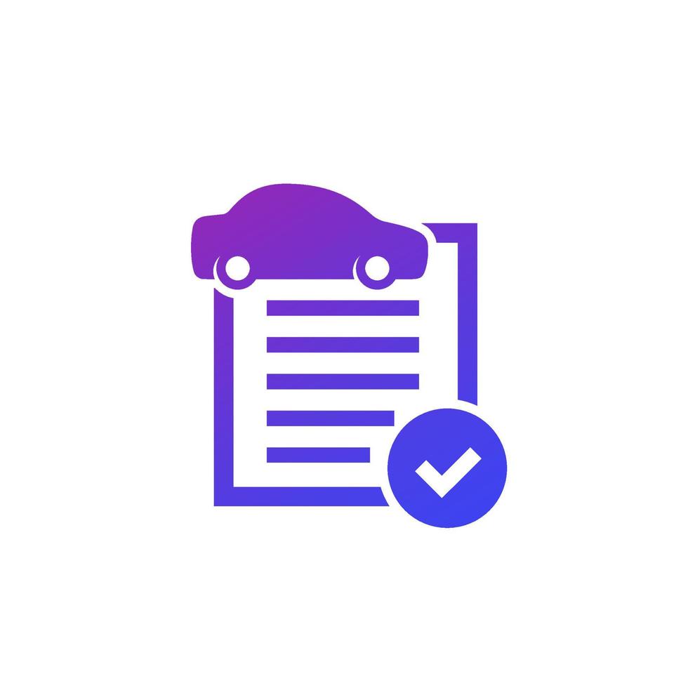 car history report, check icon vector