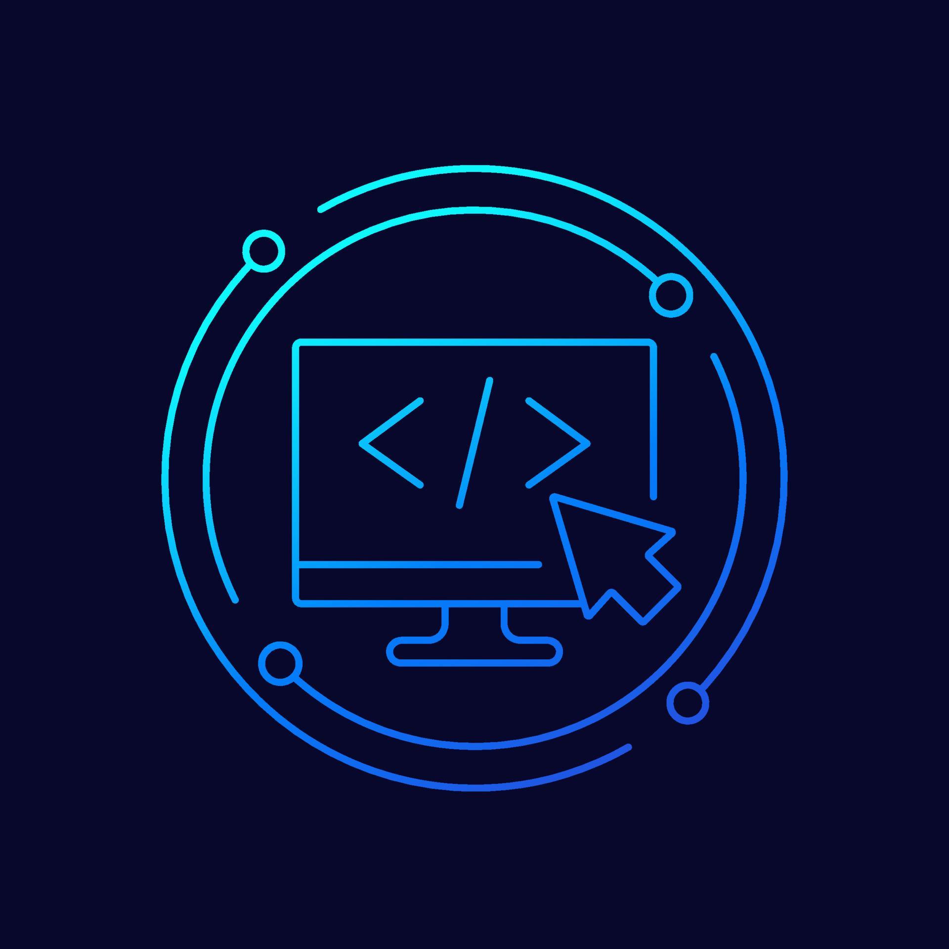 coding line vector icon with code on screen 8235697 Vector Art at Vecteezy
