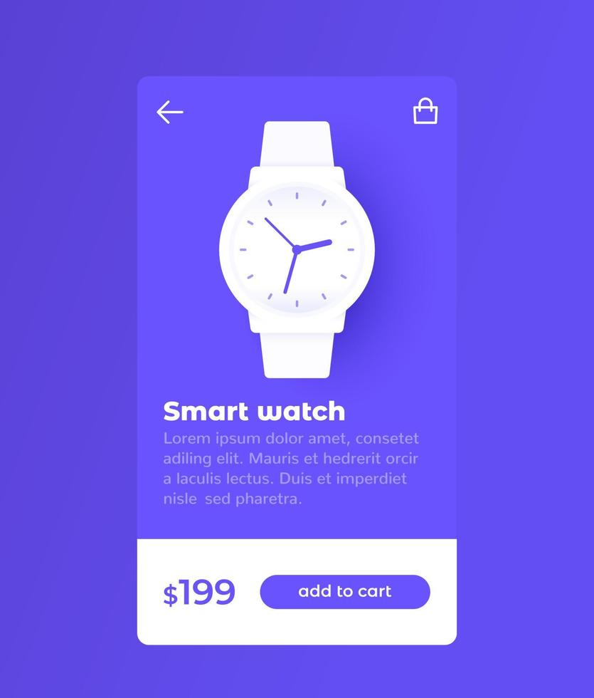 e commerce and shopping mobile app design buy smart watch online