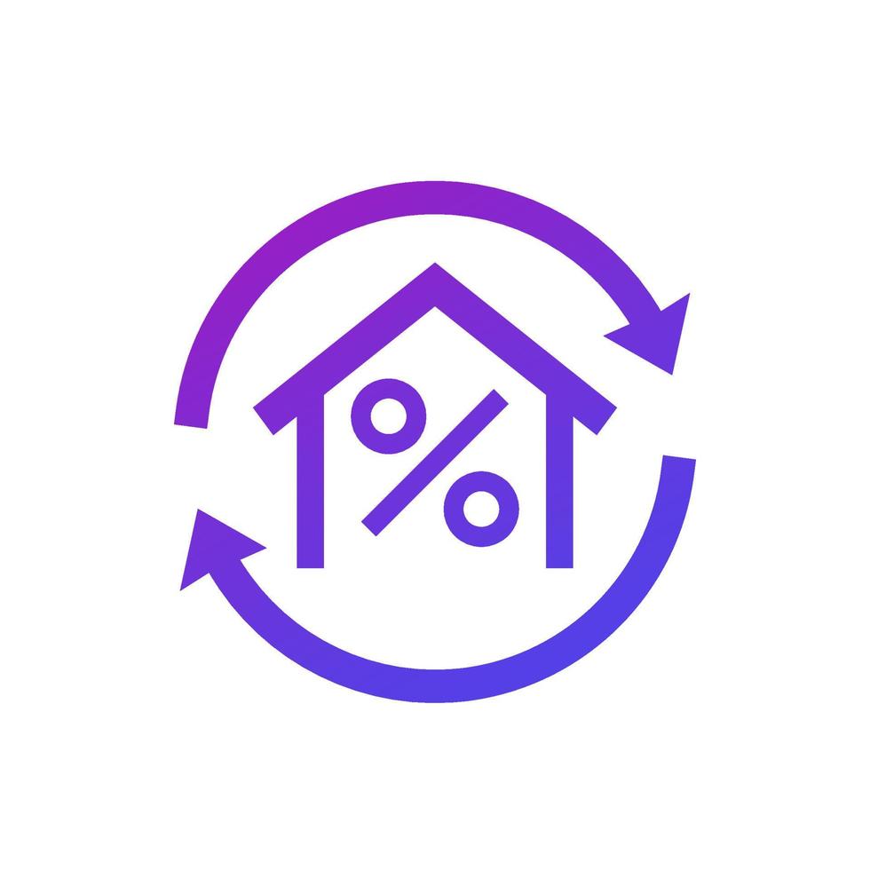 mortgage refinance icon, loan refinancing vector