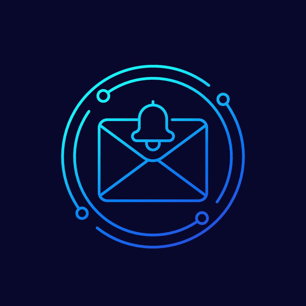 mail notification thin line icon vector