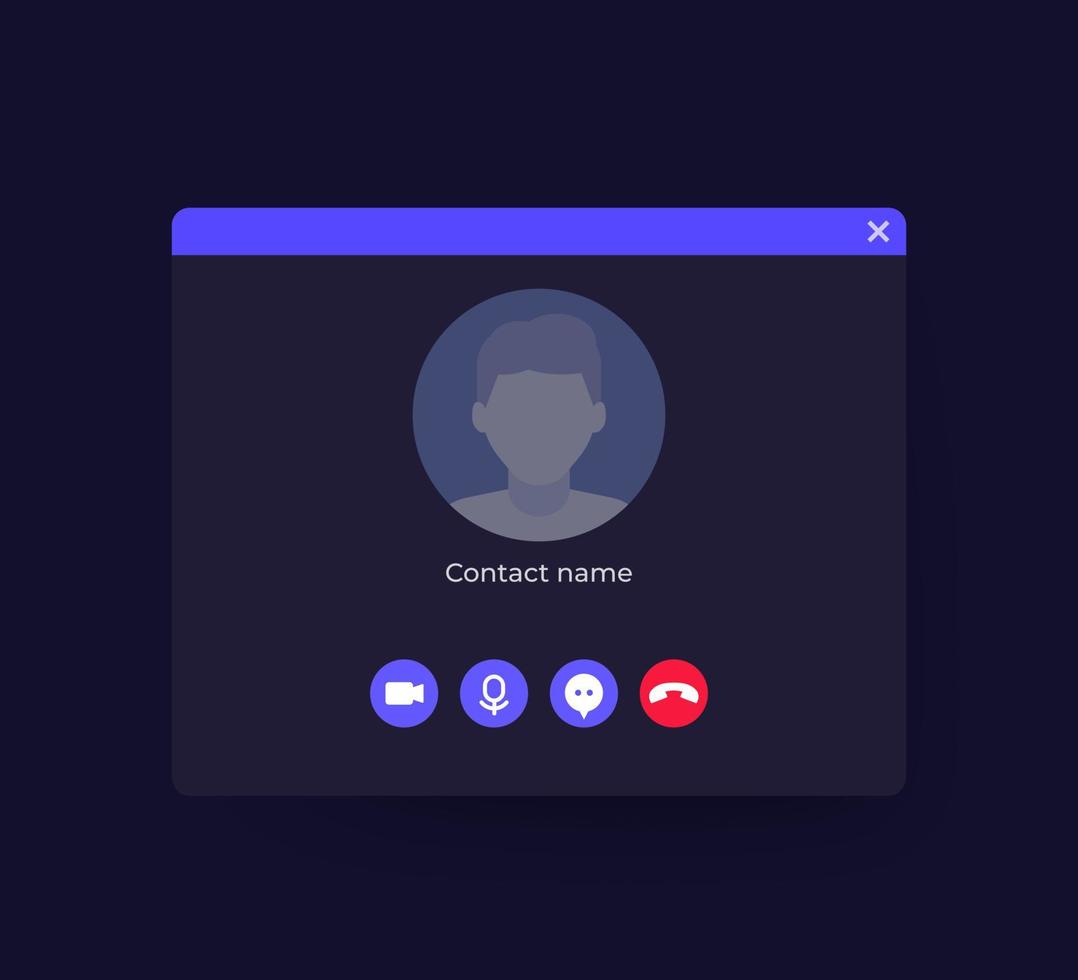 video call interface design, vector