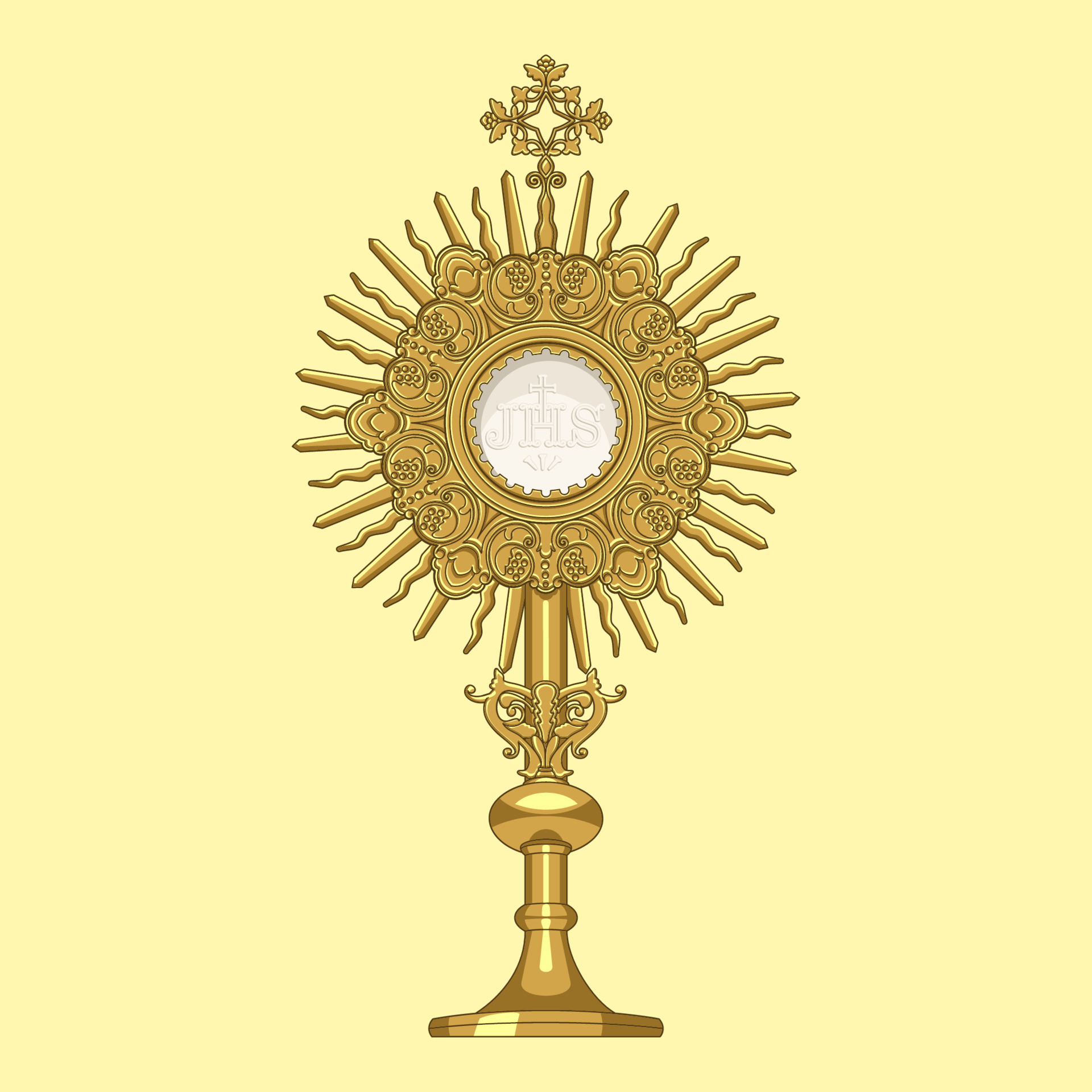 Monstrance for the exposition of the Blessed Sacrament of the Eucharist