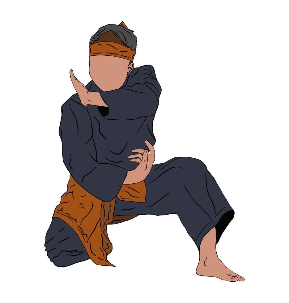 illustration of pencak silat opening technique vector