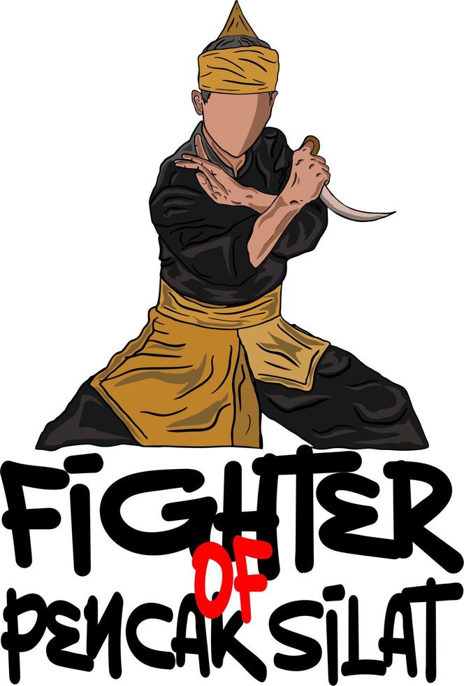 ilustración de la técnica de apertura de pencak silat vector