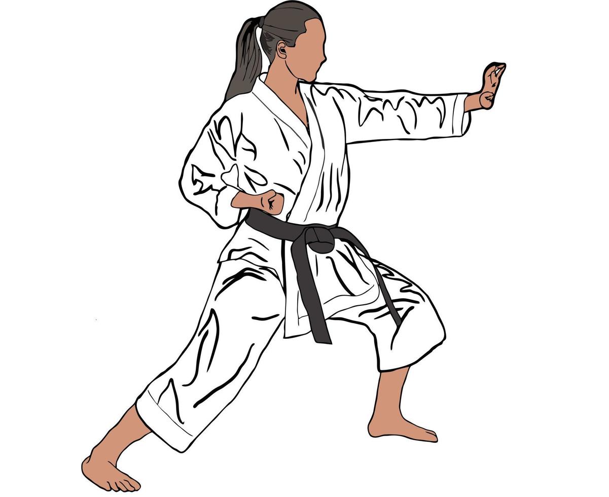 ilustración icono logotipo diseño karate vector