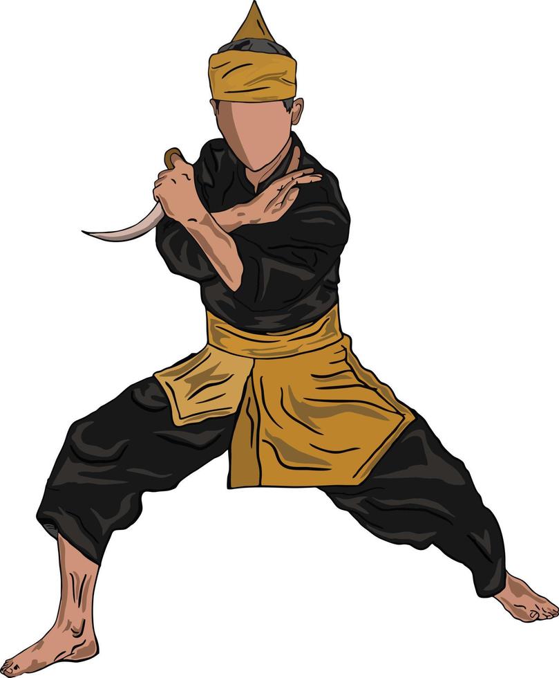 ilustración de pencak silat vector illustrationtechnique