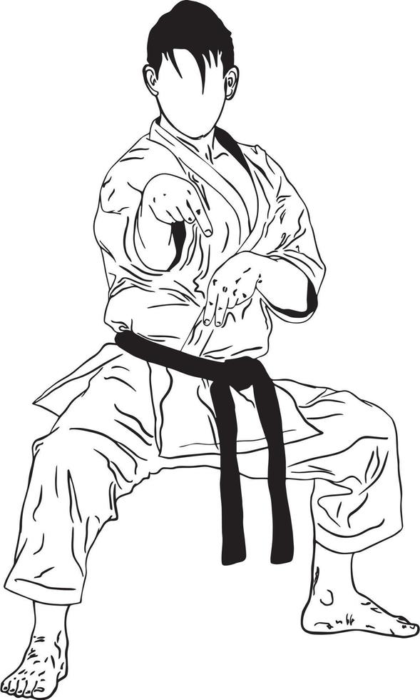 karate line art vector