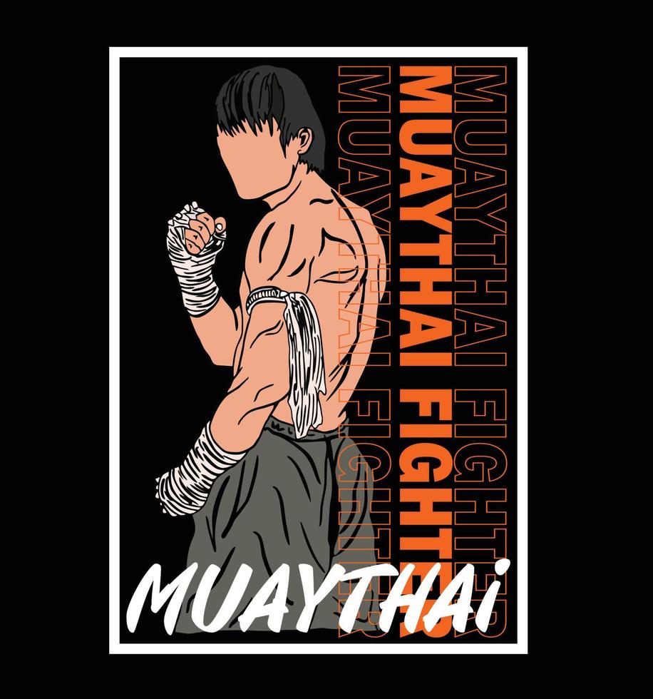 muaythai illustration modenr design vector