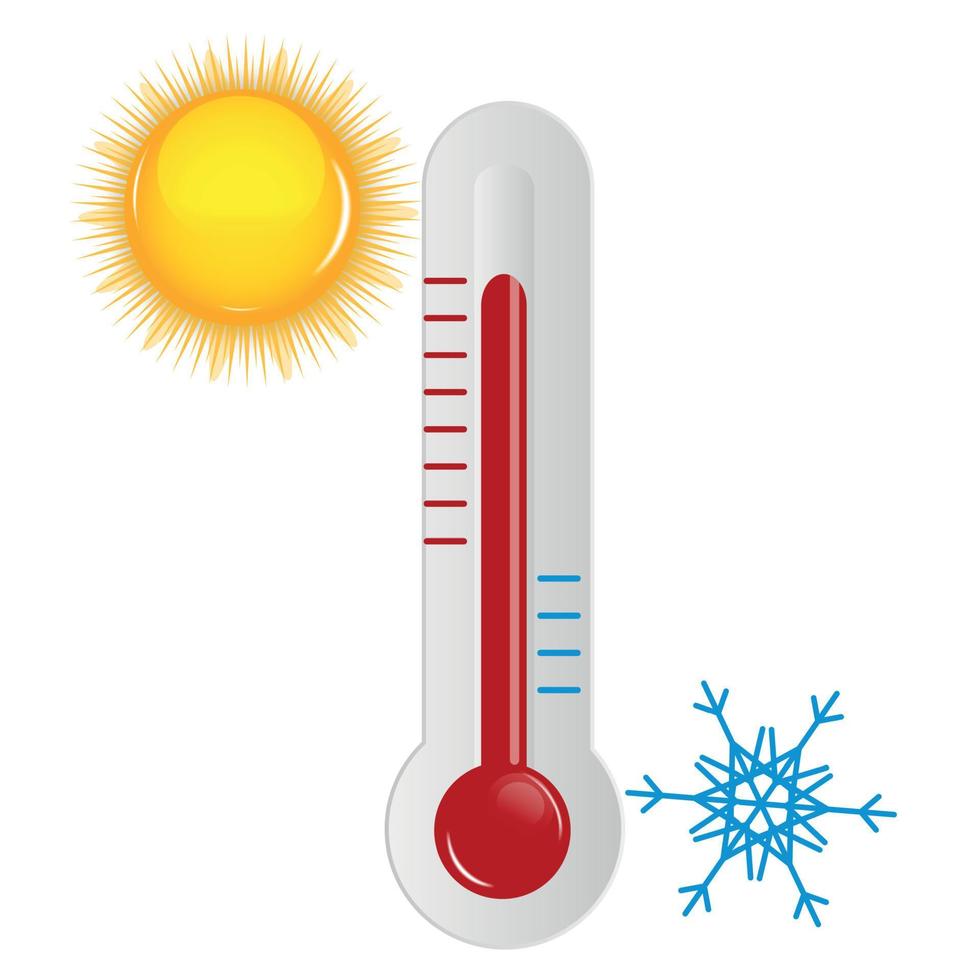 Weather Icons with sun, cloud and thermometer vector