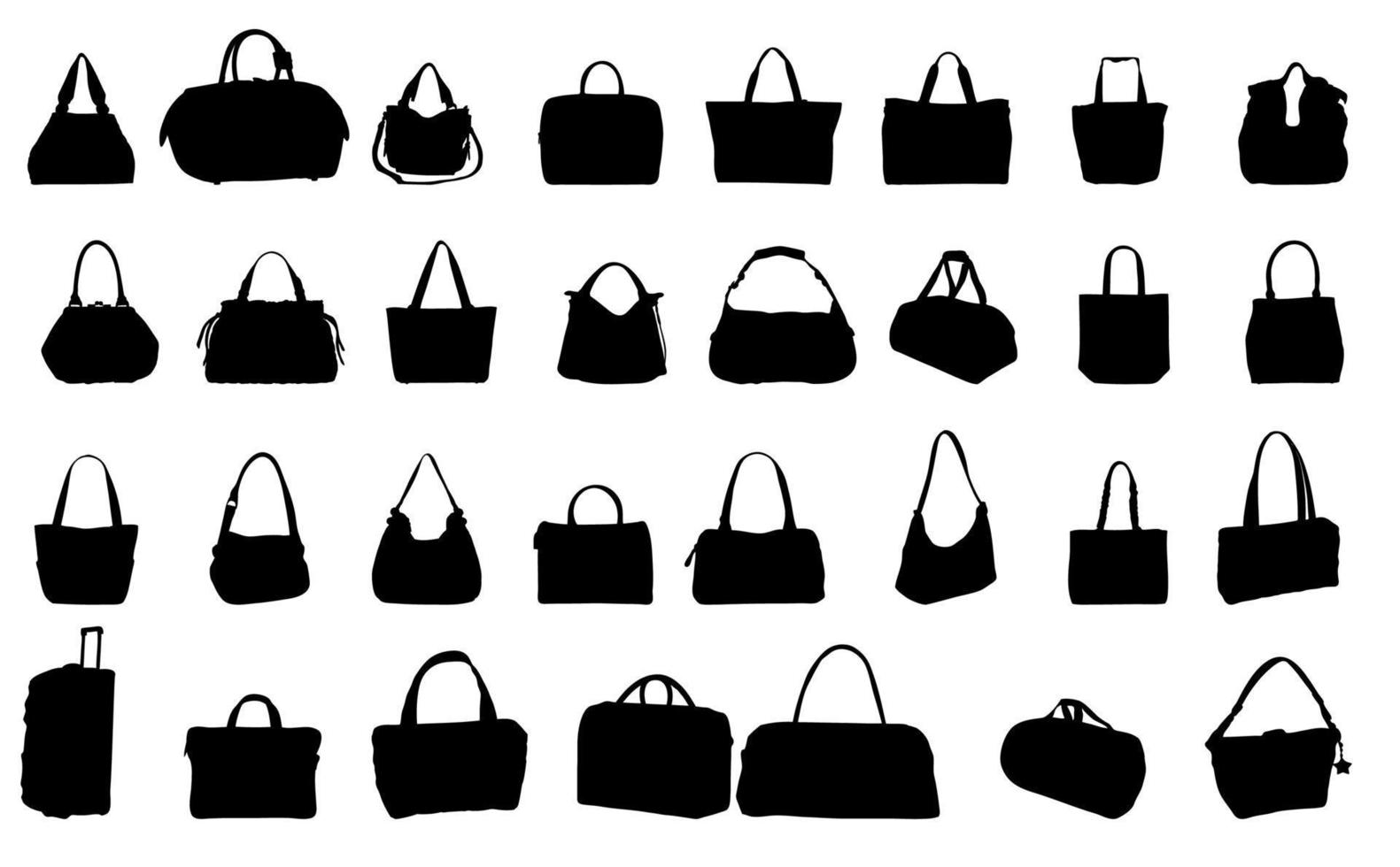 silhouette bag vector illustration