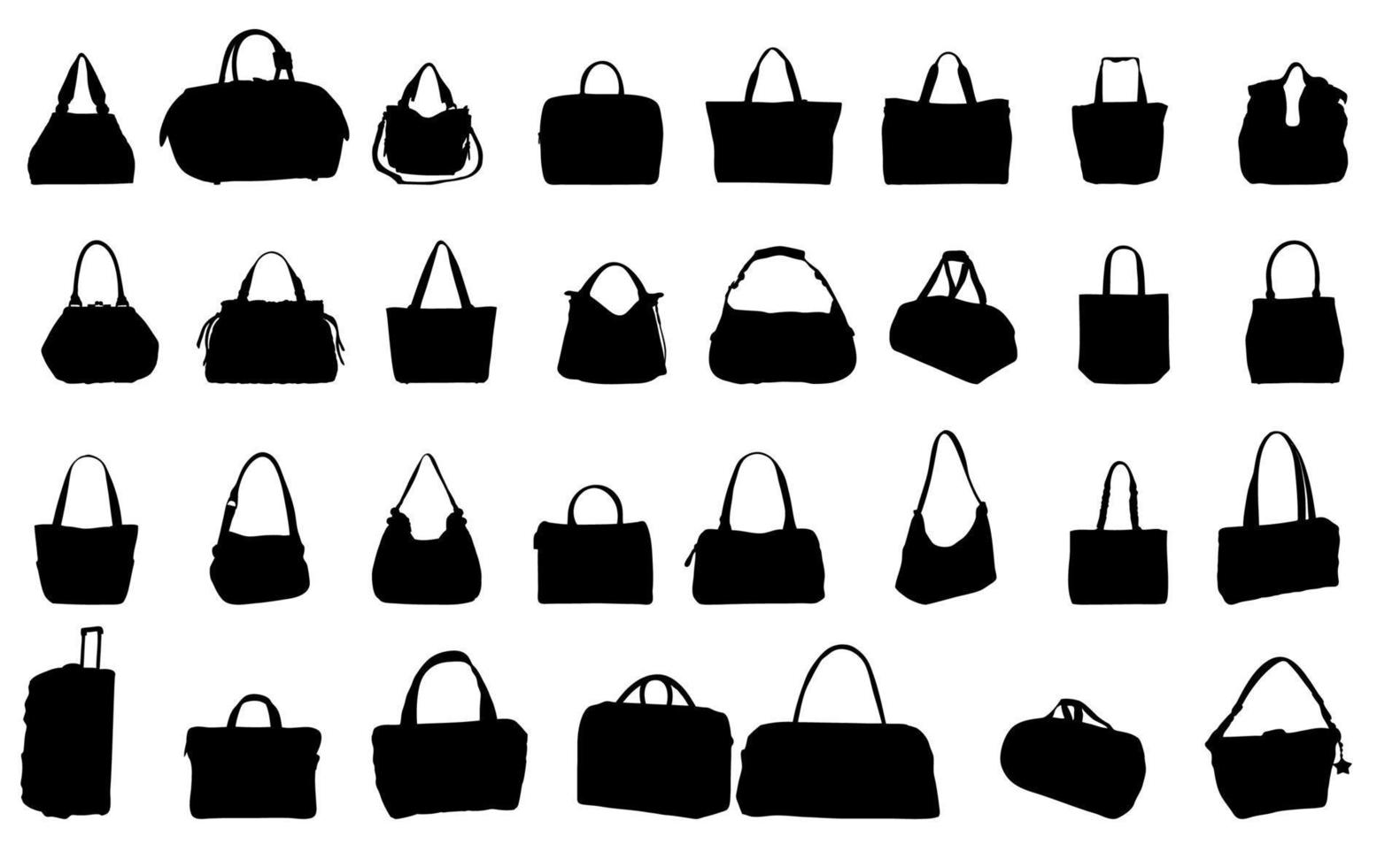 silhouette bag vector illustration