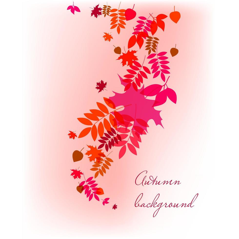 Autumn leaves falling background vector