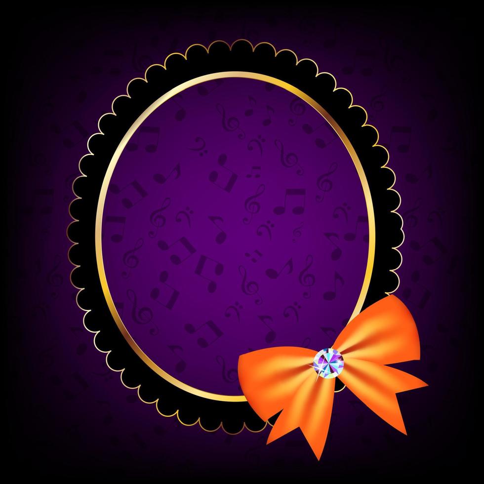 vintage frame with bow vector illustration