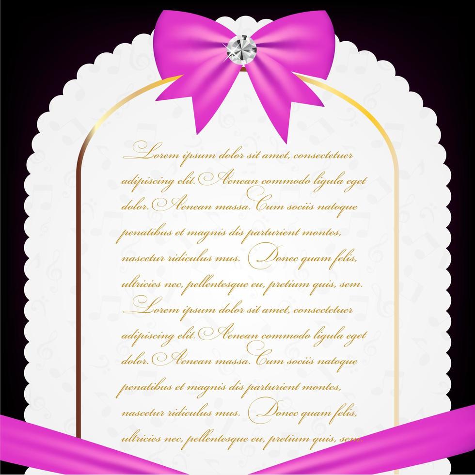 vintage frame with bow vector illustration