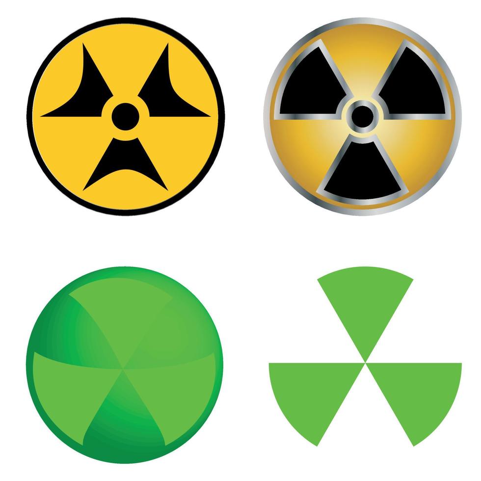Isolated Symbols of Radiation Vector Illustration.
