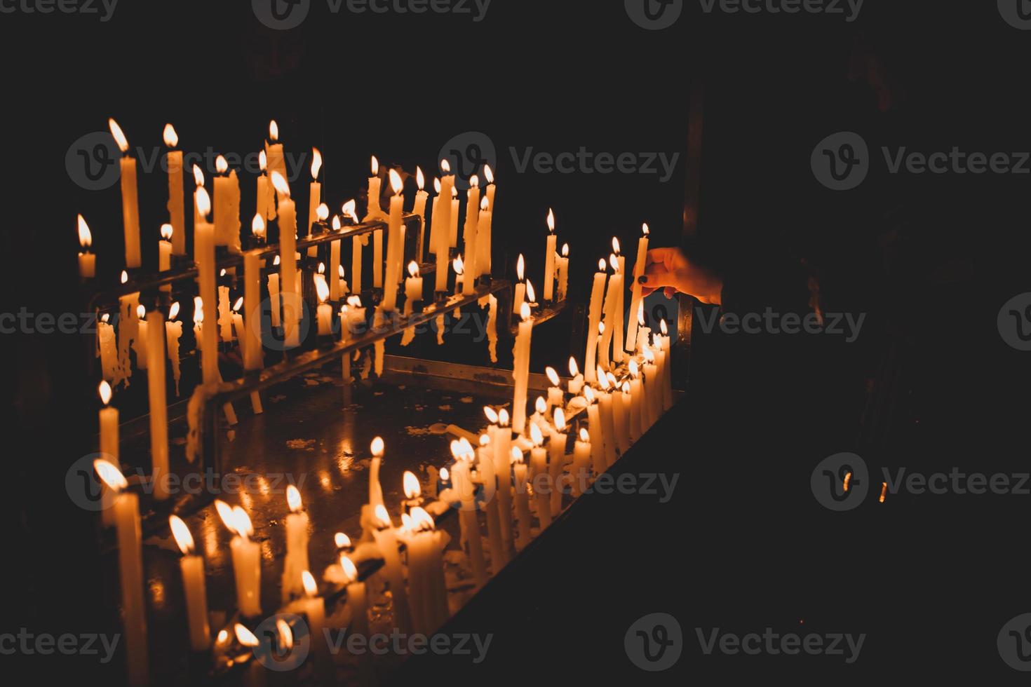 Candles in the church. photo