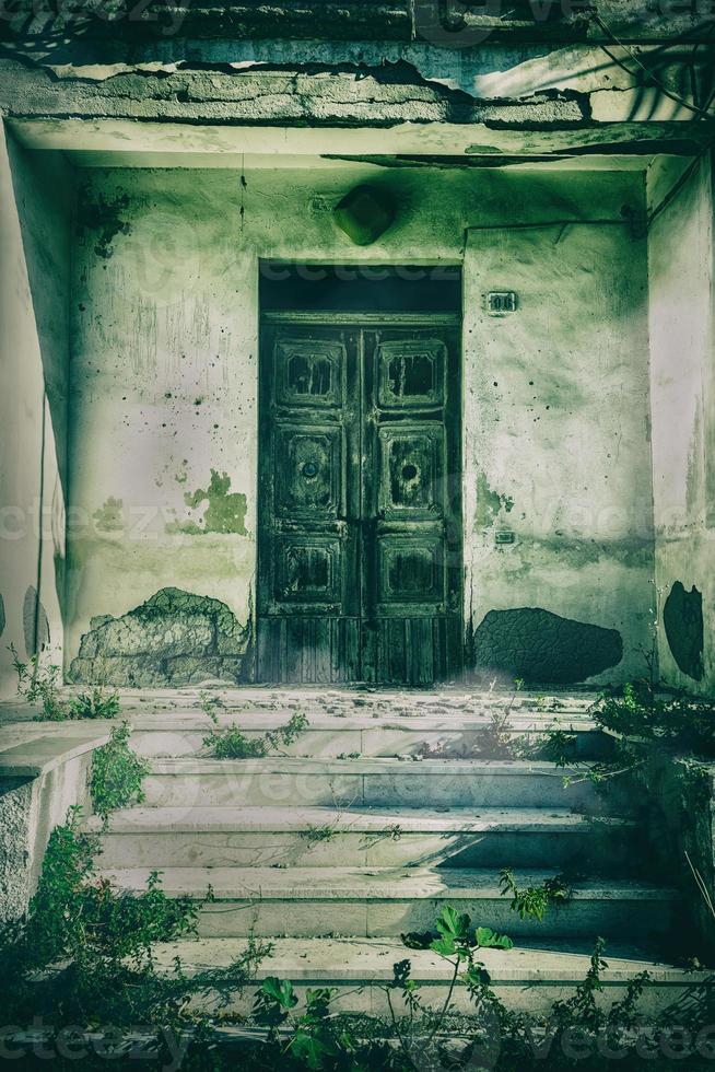 Haunted house with dark scary horror atmosphere photo