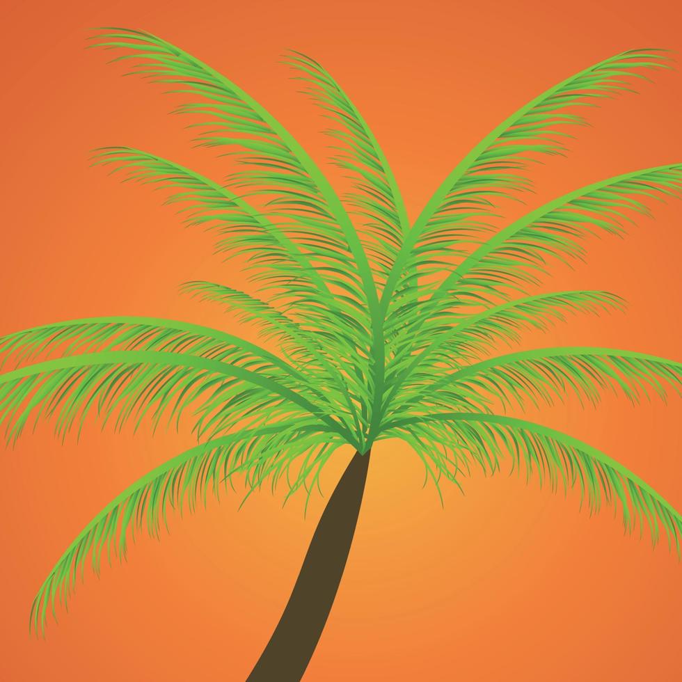 Palm in the sunset. Vector illustration. EPS 10