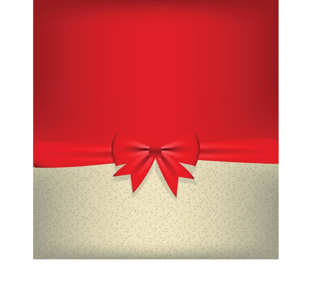 Card with bow and ribbon vector illustration