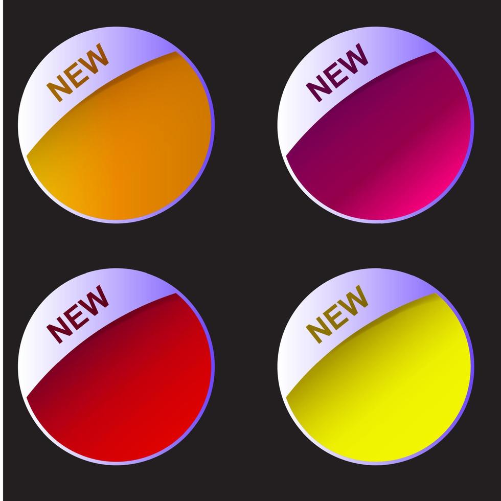 New labels. Vector illustration set.