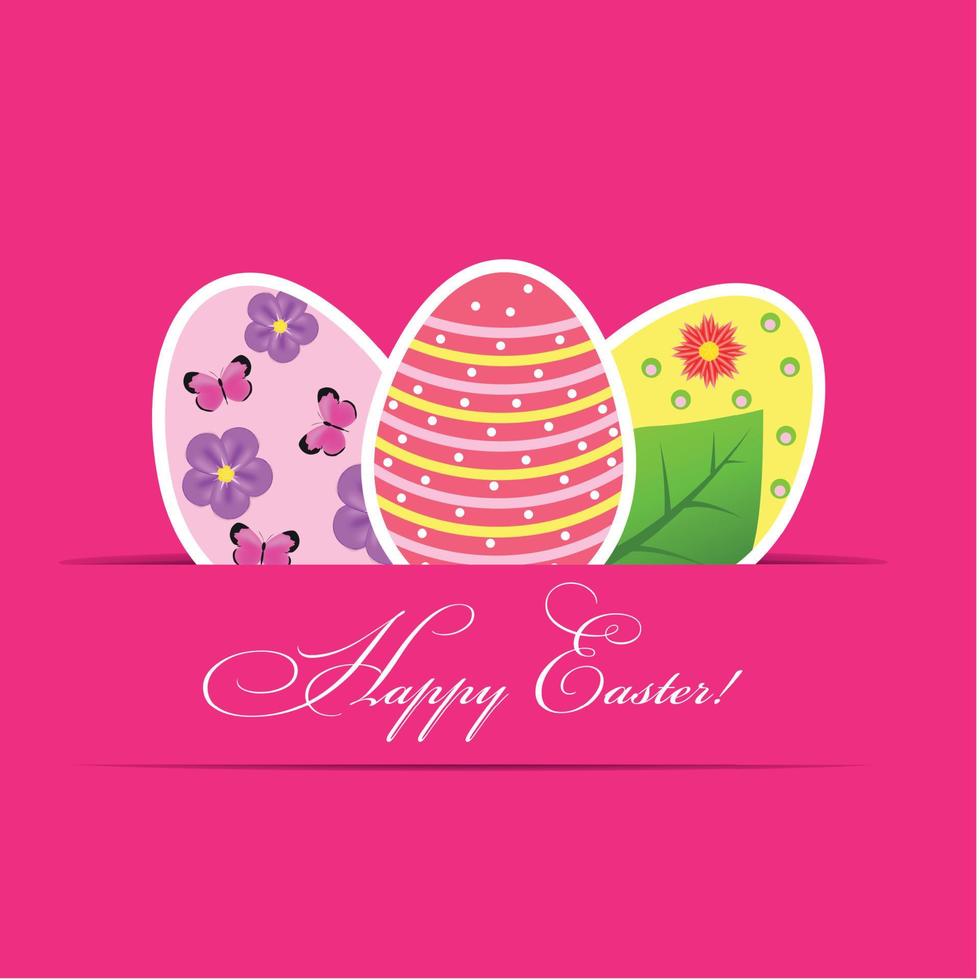 tarjeta de papel vectorial con huevos de pascua vector