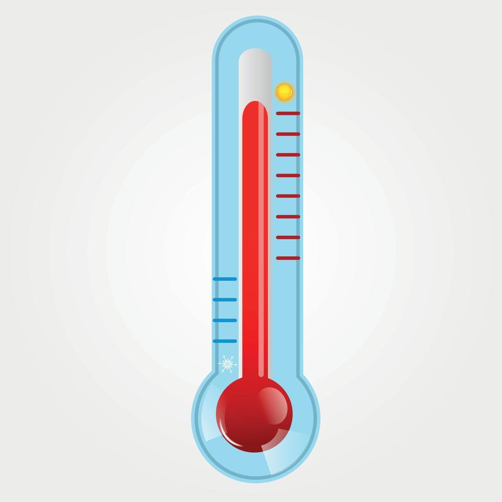 Weather Icons with sun, cloud and thermometer vector