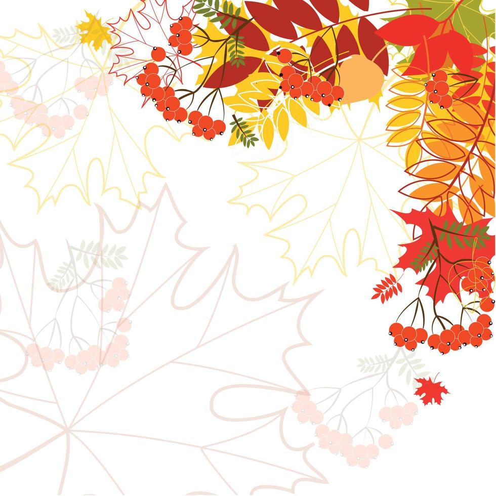 Autumn leaves falling background vector