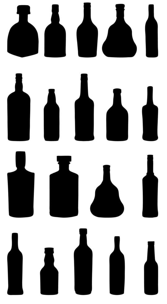 vector illustration silhouette alcohol bottle