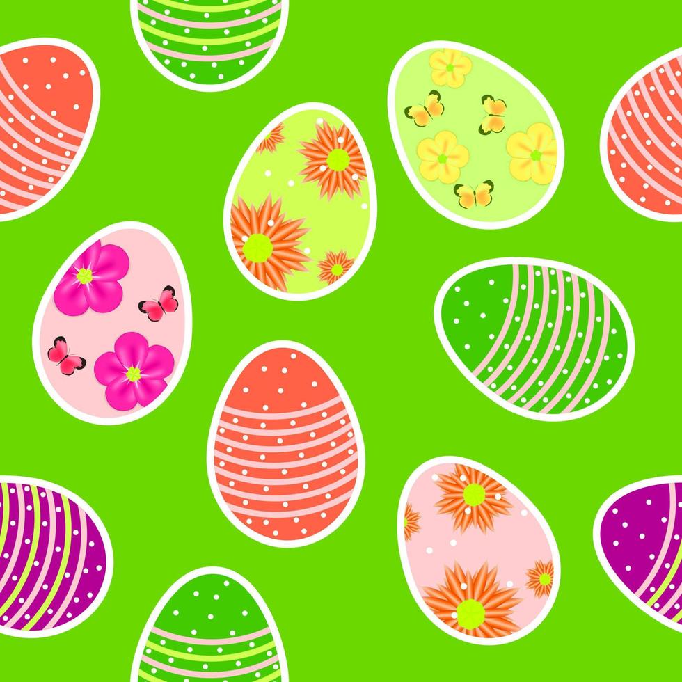 Vector illustration seamless pattern background with  easter eggs