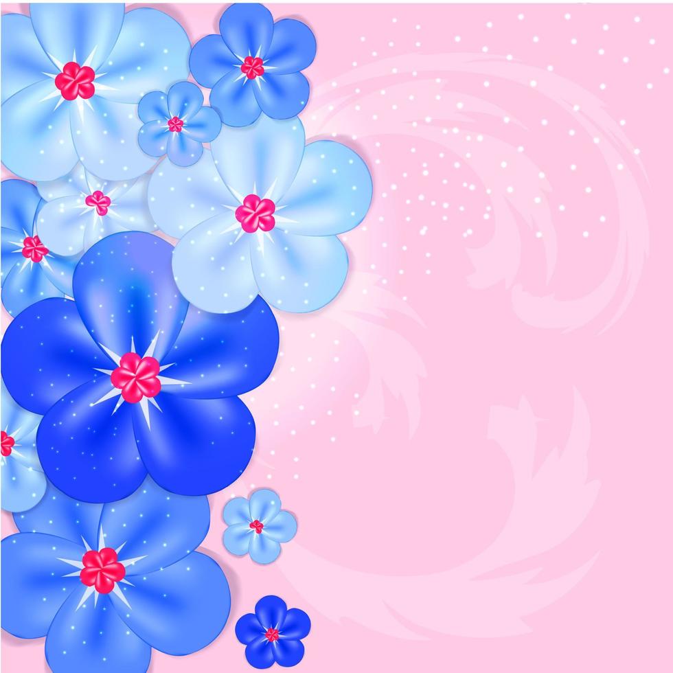 Abstract colorful background with flowers. Vector illustration