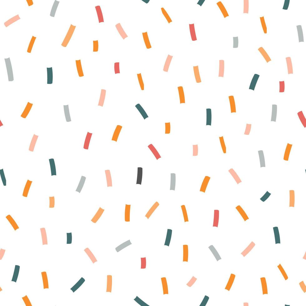 Seamless patterns with abstract minimalist shapes, confetti. Festive multicolored print children's print, background . Vector graphics.
