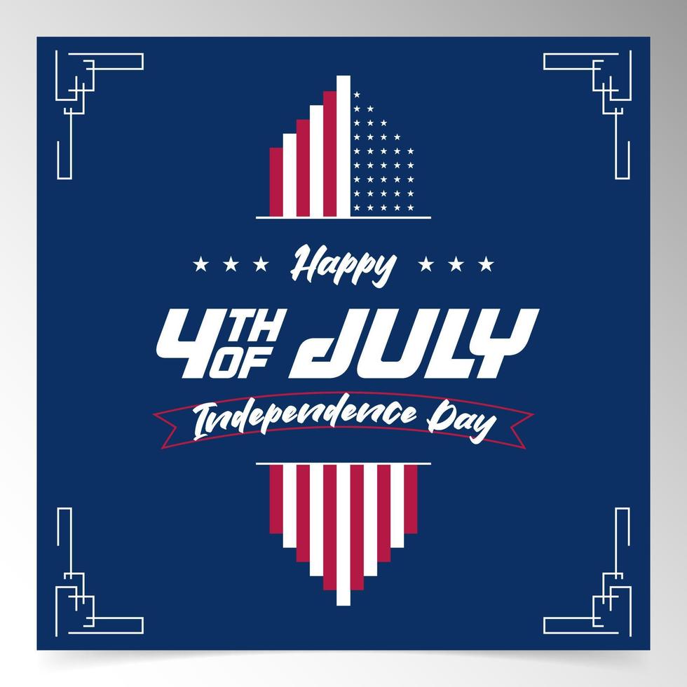 usa independence day background design template vector