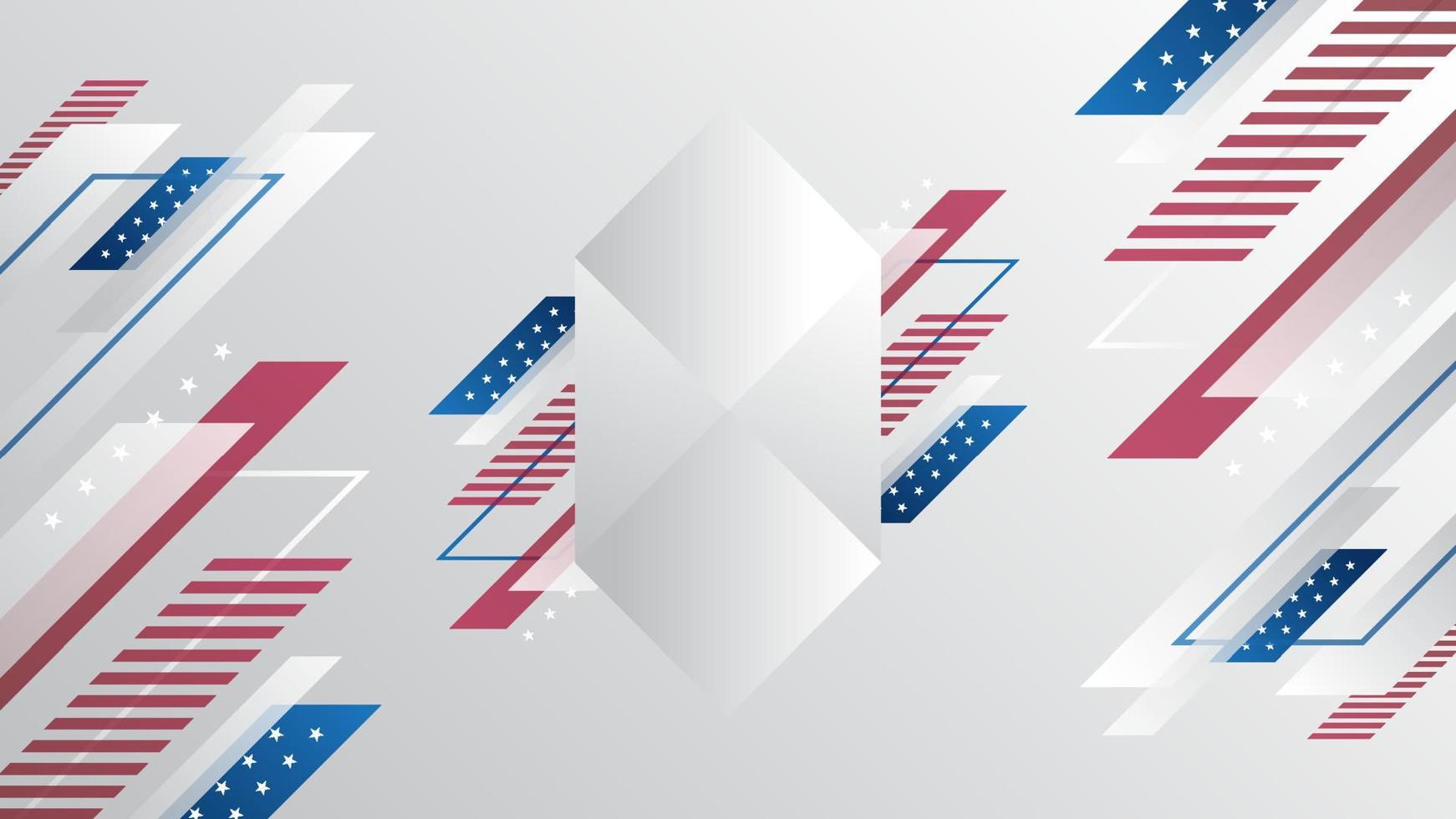 Geometric background design for usa independence day template vector