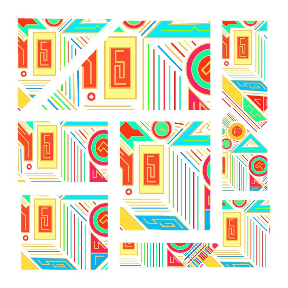 geometric vector design with bright coloring