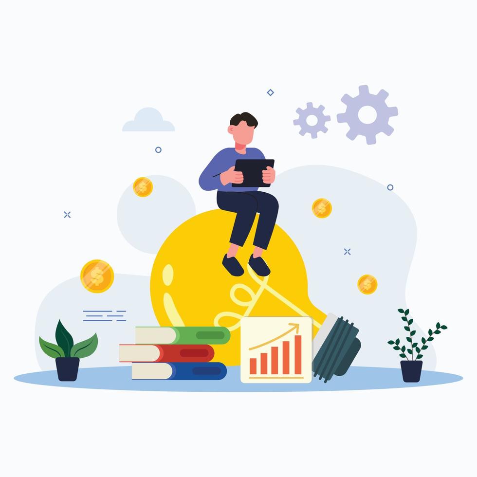 People concept. Vector illustration of grow up, idea concept, business presentation and marketing material