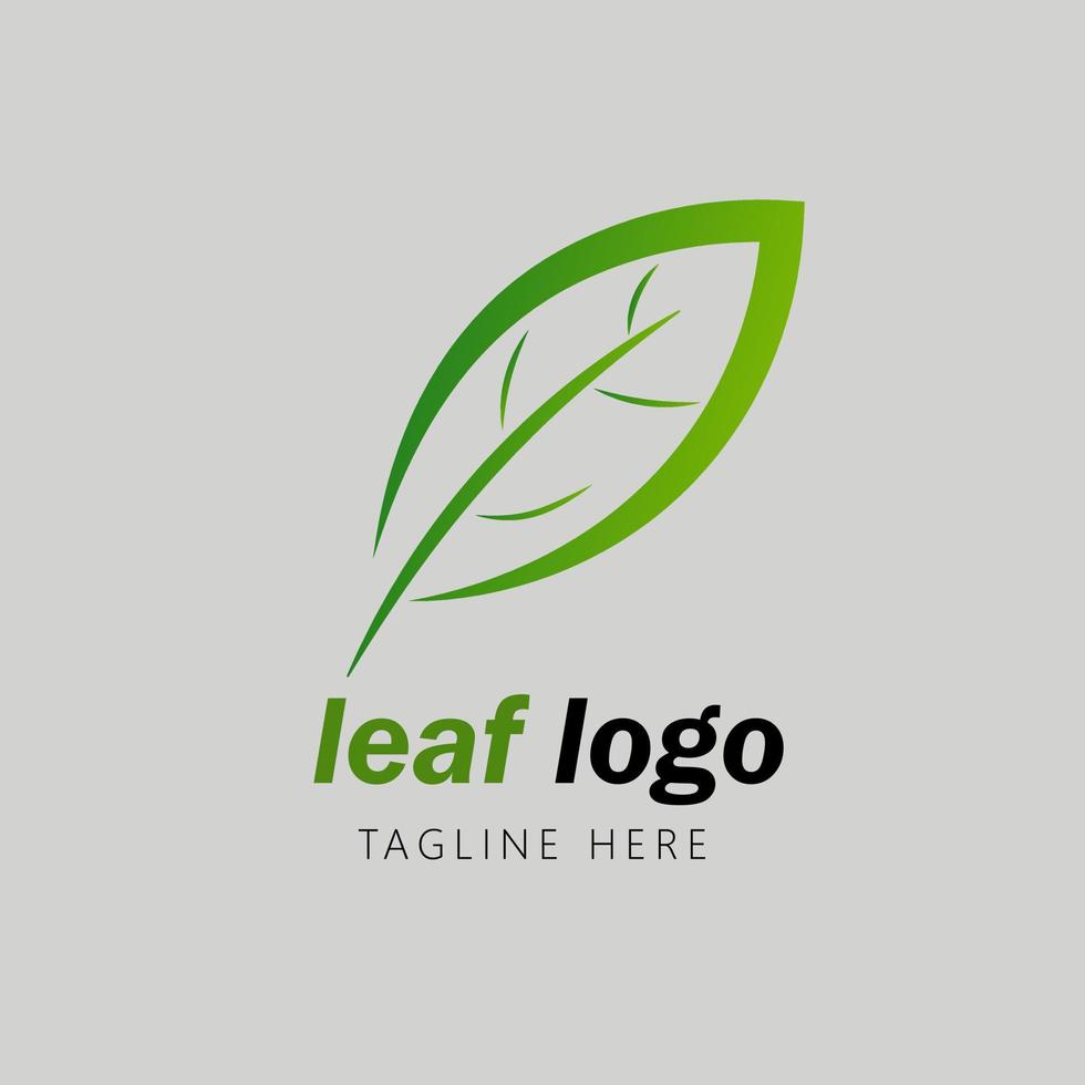 Green leaf logo icon vector illustration, great for beauty products and herbal products