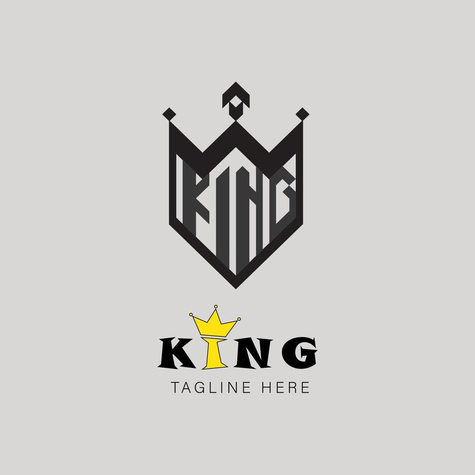 diseño de logotipo minimalista, rey de logotipo moderno vector