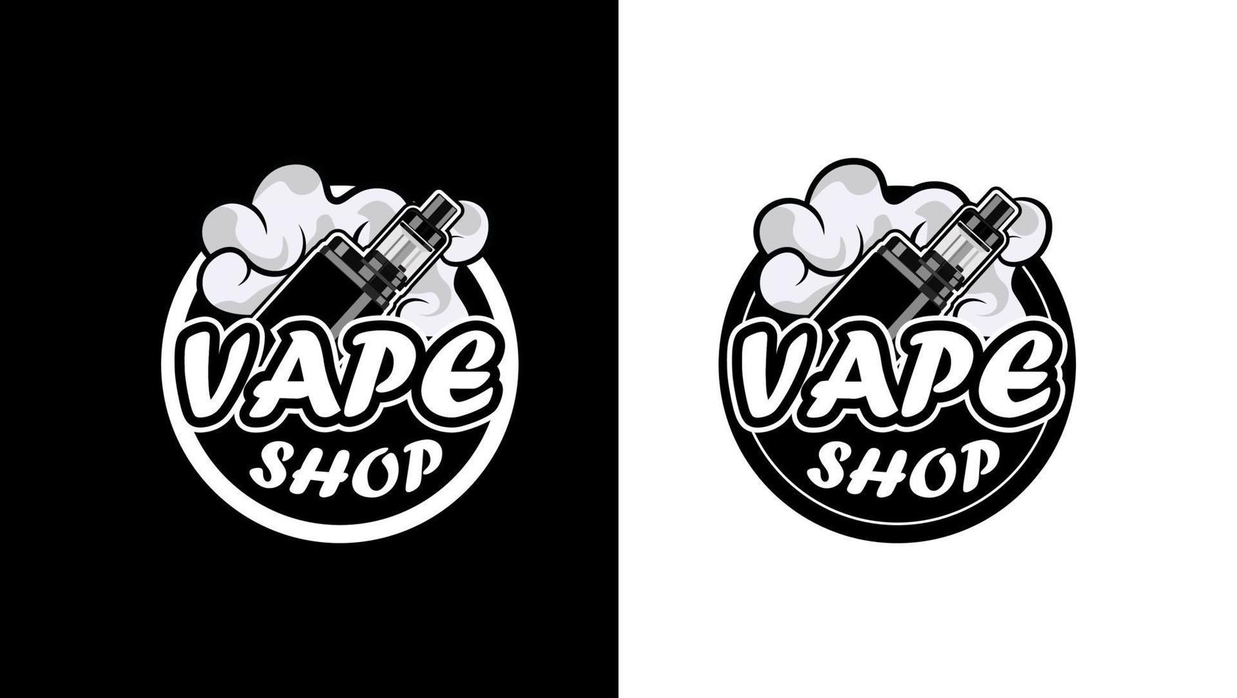 logotipo del emblema de la tienda de vape de estilo vintage. adecuado para tiendas de vapeo en línea y fuera de línea vector
