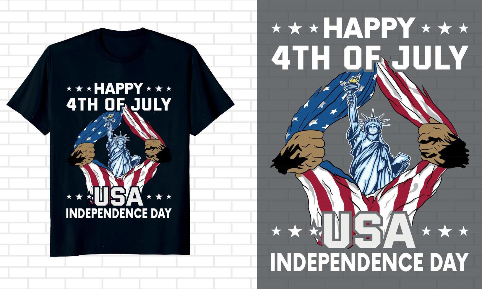 Happy 4th of July T-shirt design USA Independence Day vector