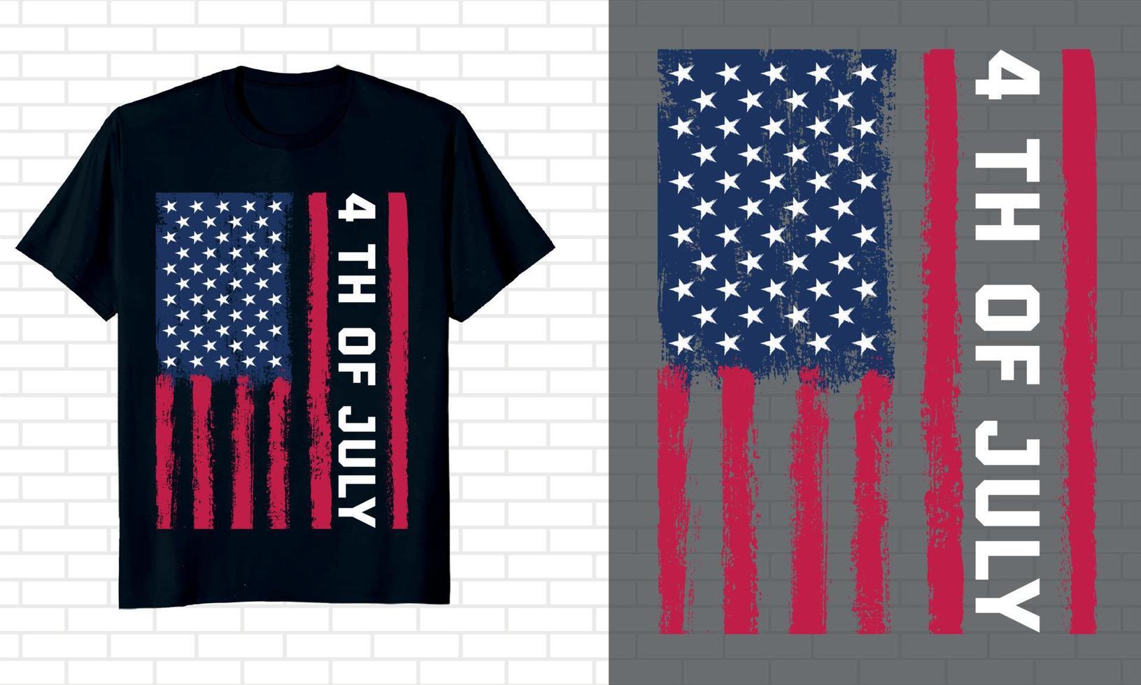 USA FLAG 4TH OF JULY T-SHIRT DESIGN vector