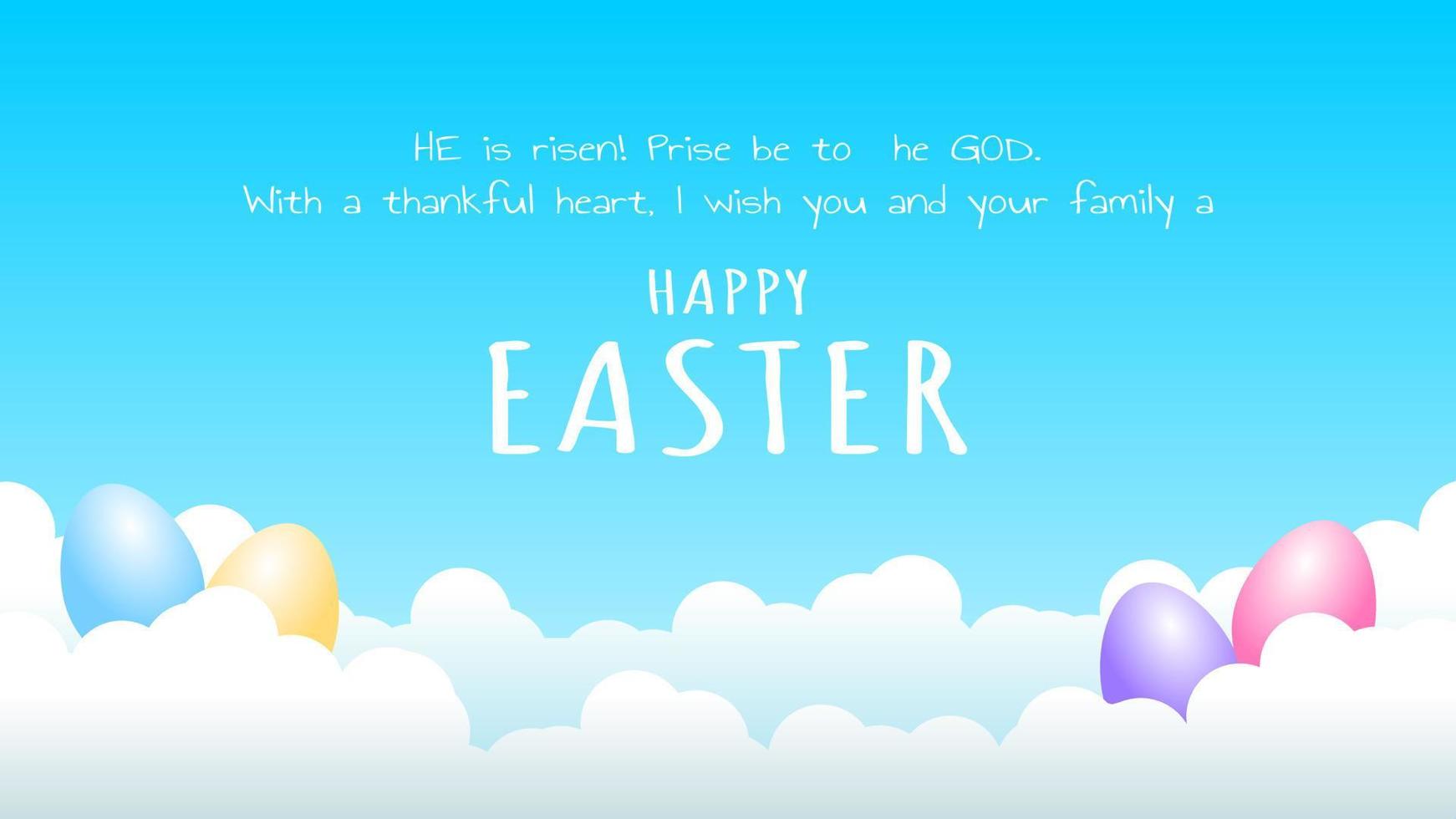 Happy Easter Day illustration. You can use this asset for background your content like as Worship, Poster, Template, Banner, Card, Social Media, Banner, Live Streaming, Presentation, Webinar anymore. vector