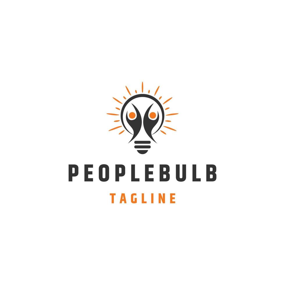 People bulb logo icon design template flat vector