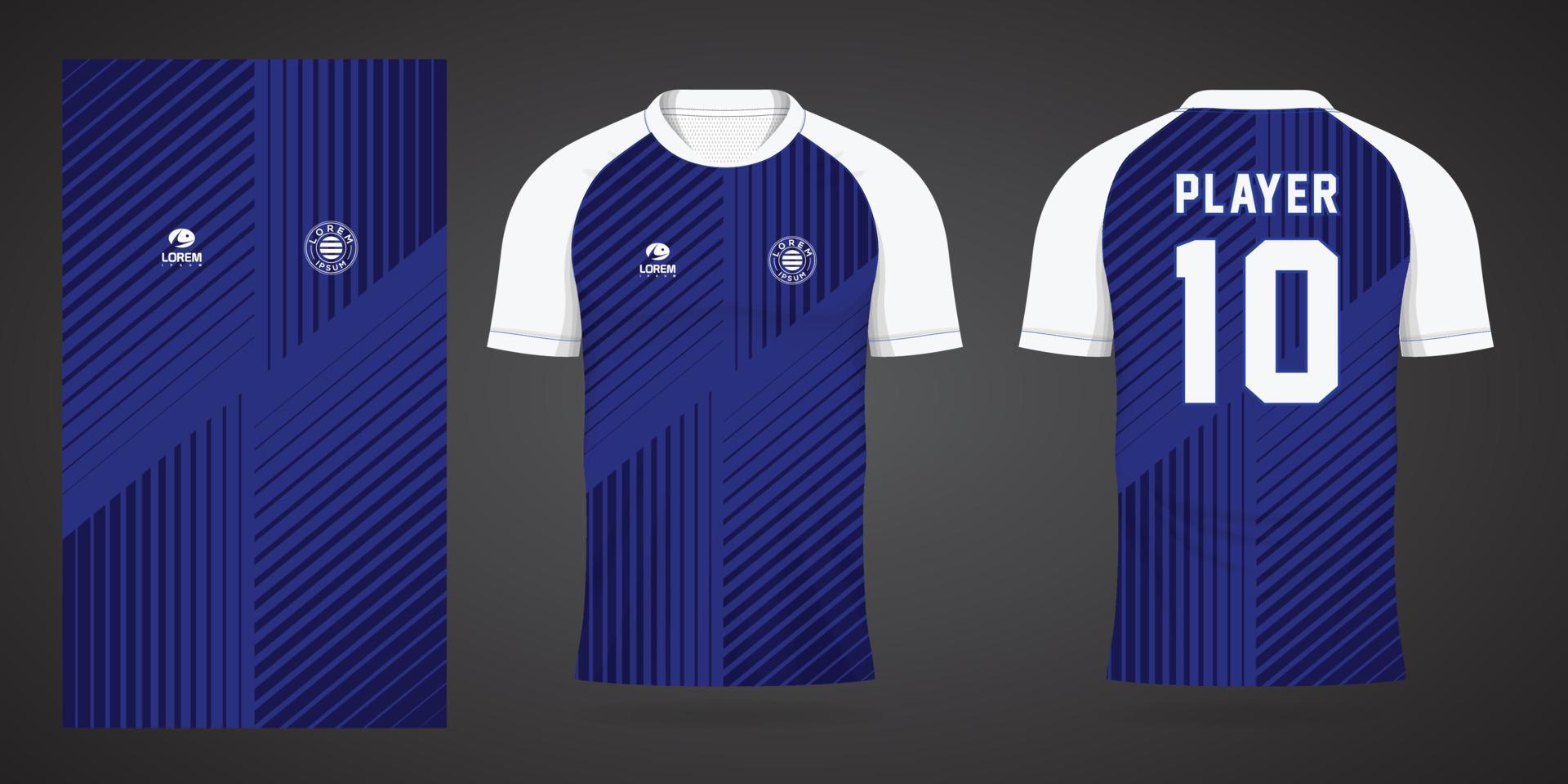 plantilla de diseño de deporte de camiseta de fútbol azul vector