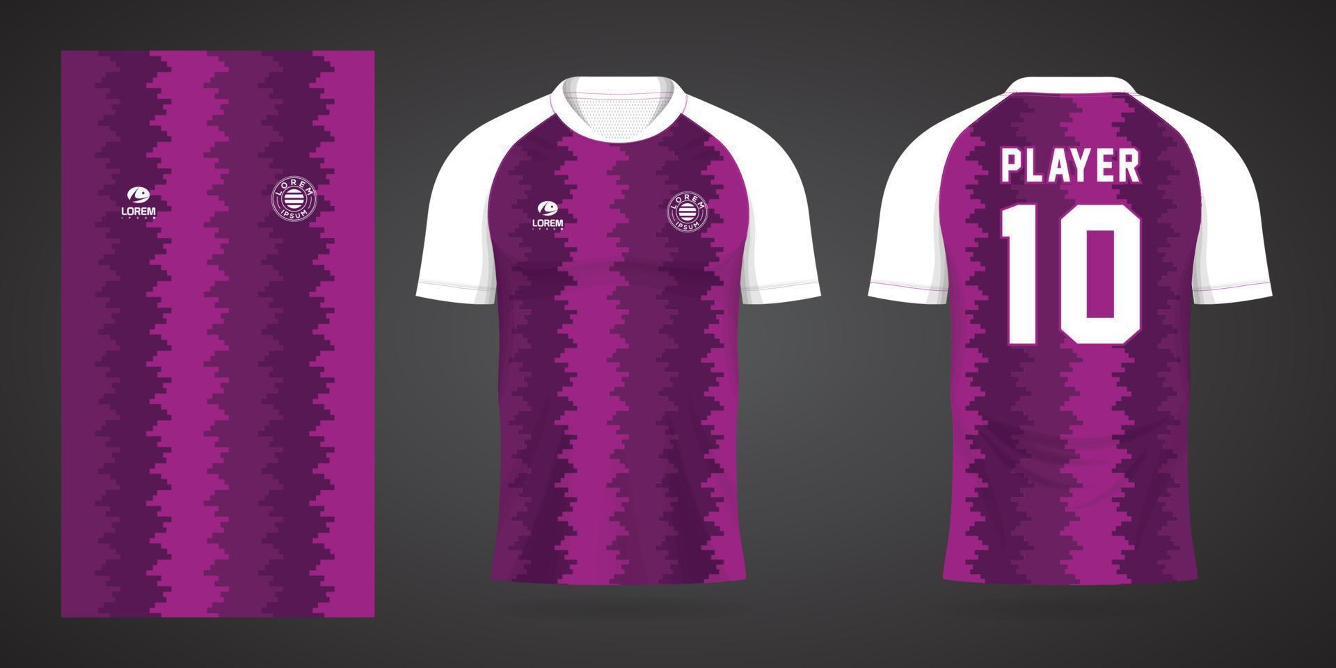 plantilla de diseño de deporte de camiseta de fútbol púrpura vector