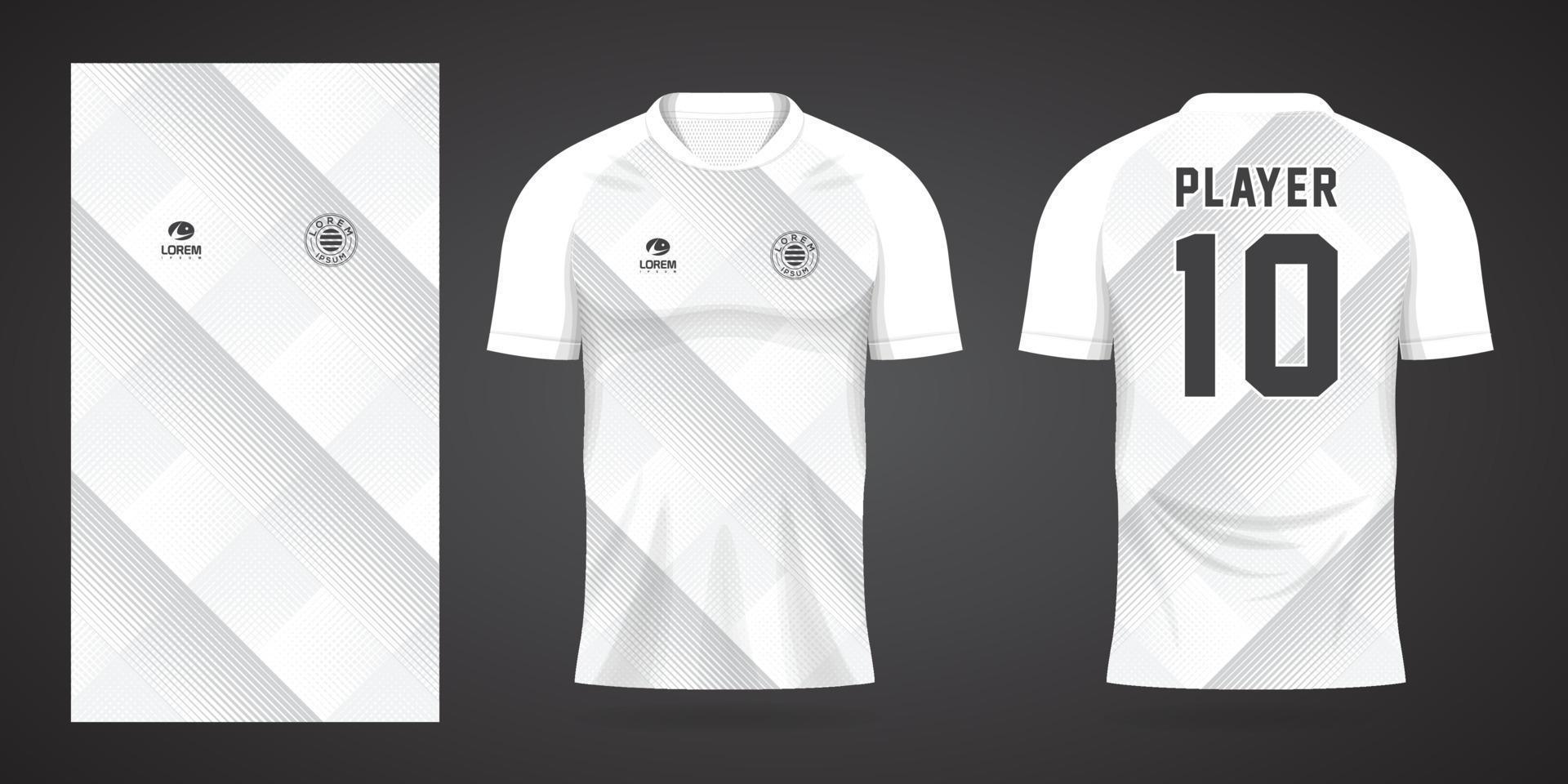 plantilla de diseño deportivo de camiseta de fútbol blanca vector