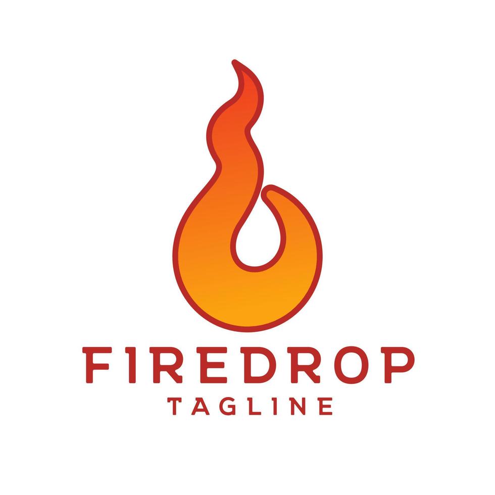 abstract fire drop logo. Abstract flame droplet gradient logo vector